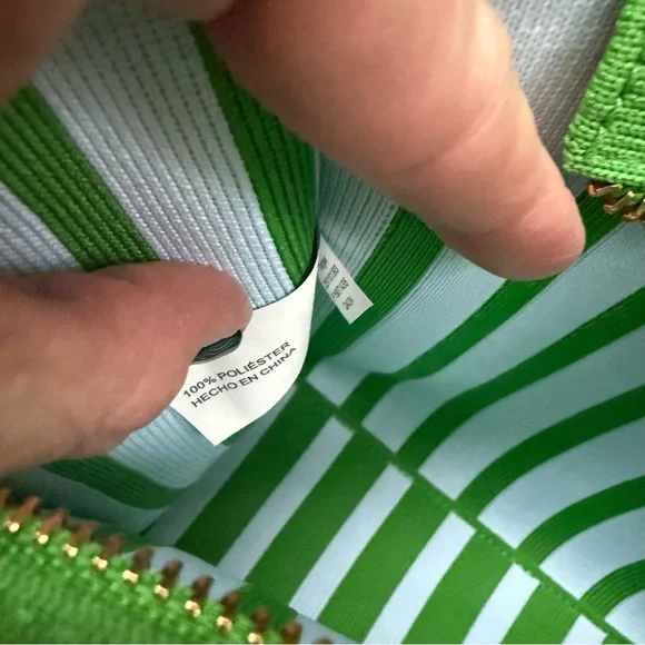 NWOT Kate Spade New York x Target Green and White Stripe Knit Crossbody Bag OS - Picture 15 of 16